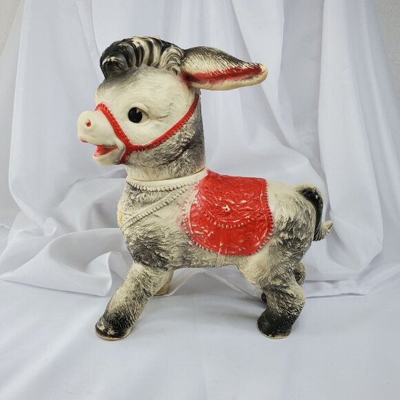 Vintage The Sun Rubber Company Donkey Toy 1961 Marble Rollers Head Turns - Picture 2 of 16